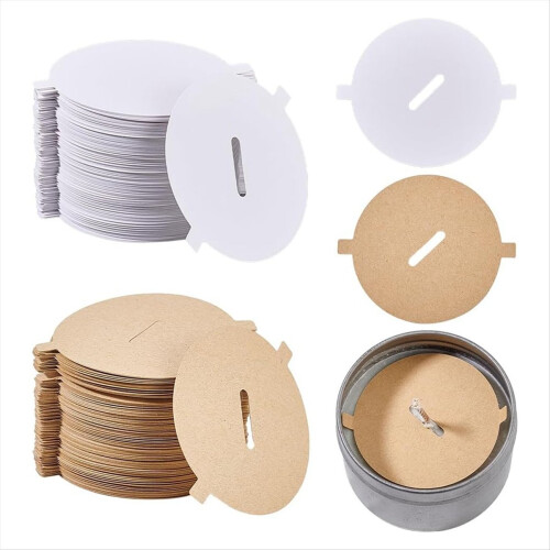 240PCS Candle Dust Covers 2 Colors Paper Pull Tab 2