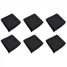 6X Men's Pocket Hanky Plain Color Wedding Party Square Hankerchief (Black)