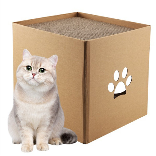 Cat Cardboard House with Scratch Pads Play & Home 2