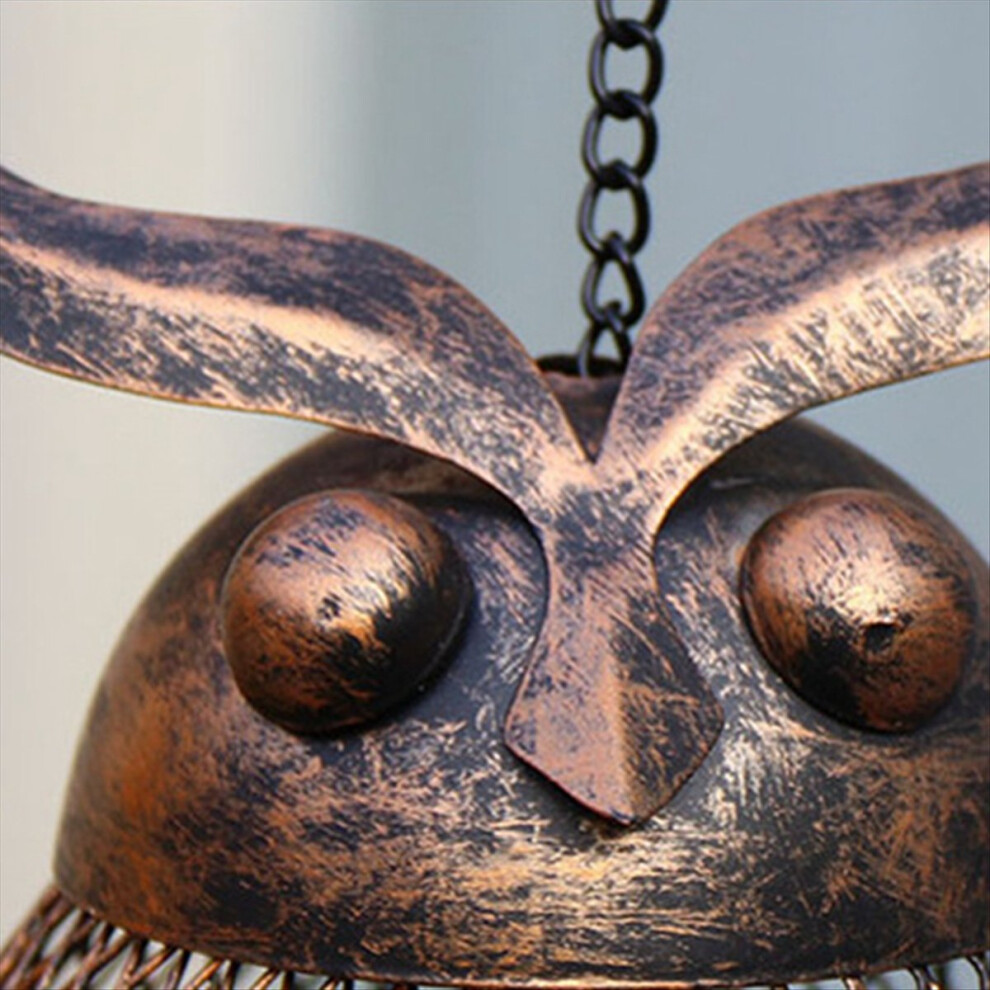 Owl Bird Feeder Hanging Iron Wild Parrot Parakeet 4853093939568