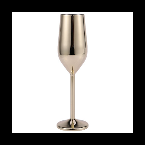 8Pcs Shatterproof Champagne Glasses Brushed Gold W 2