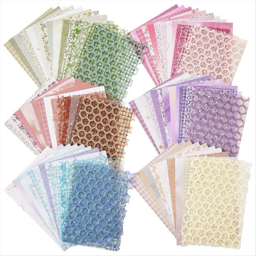90 Sheets Scrapbook Paper and Decorative Mesh Fabr 1