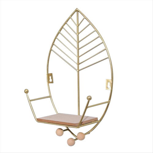 Leaves Shape Floating Shelves Metal Wall Decor,Woo