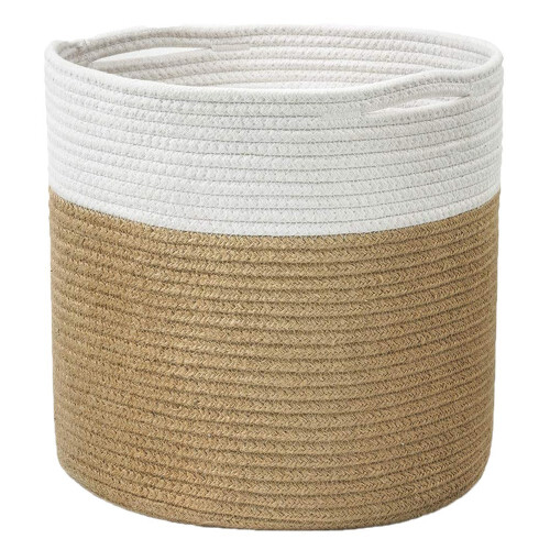 Cotton Roll Rope Basket, Decorative Woven Storage