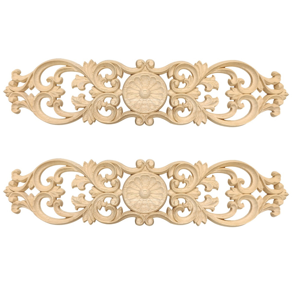 40Cmx10cm Woodcarving Decals Carved Corner Flower 4853093966588