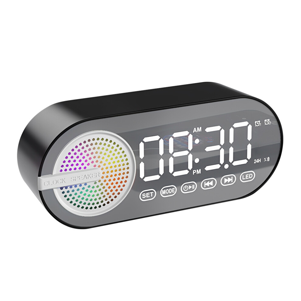 Quiet Wireless Bluetooth Speaker Alarm Clock Rgb U Black Melitt