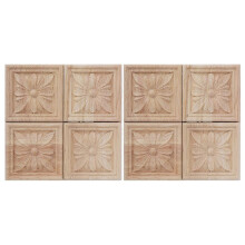 8Pcs Wood Carved Applique Onlay Carving Checkered