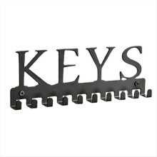 Key Holder Wall Mount, Black Hanger Decorative Rac
