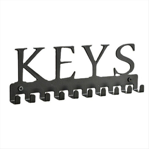 Key Holder Wall Mount, Black Hanger Decorative Rac 1