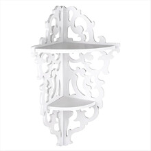 Corner Shelf 2 Tier Wall Mounted Carved Home Bathr
