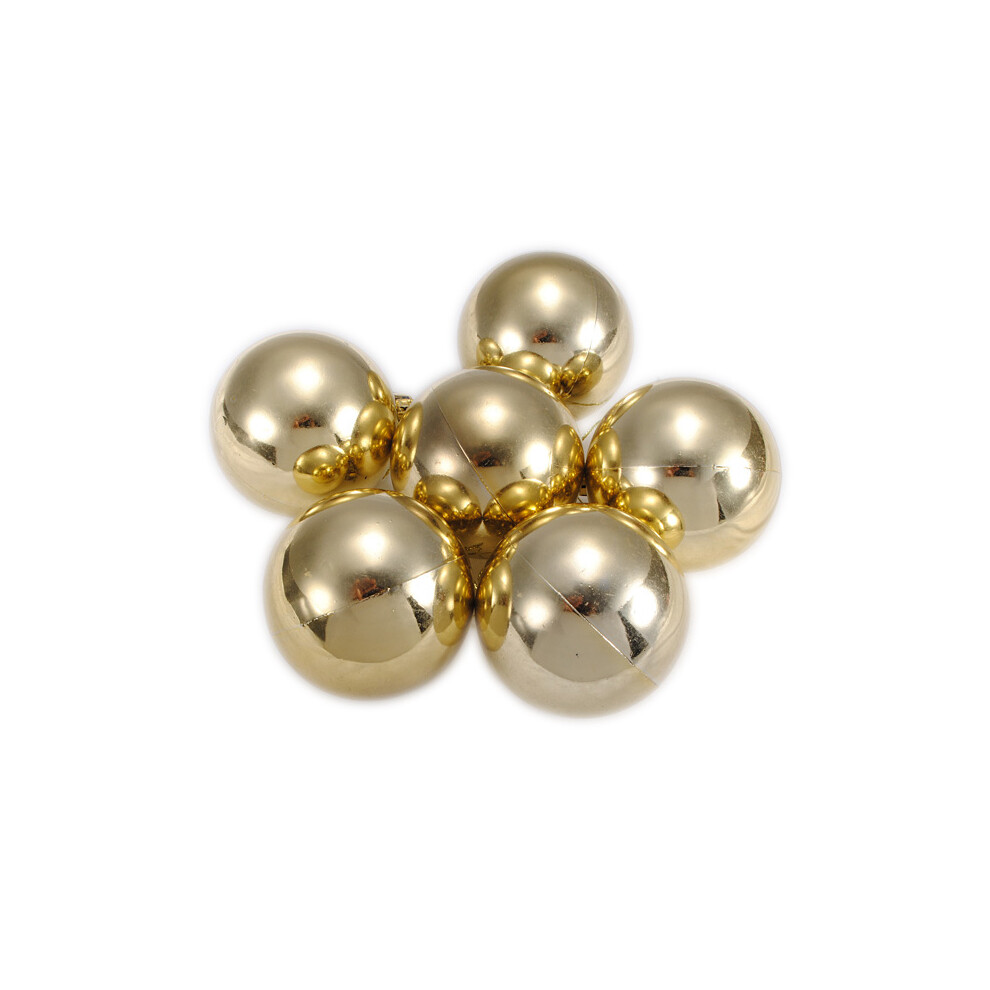 6Pcs Christmas Tree Baubles Gold Balls Ornaments Spark Pendants Decoration 6Cm 4853093994208