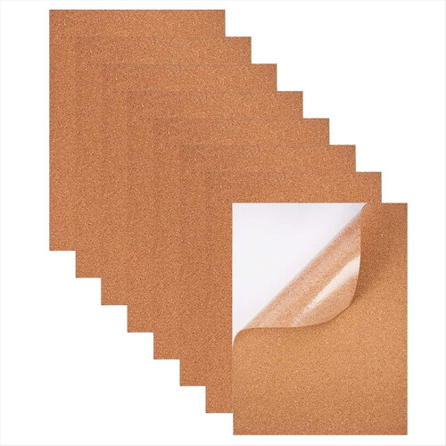 Pack of 8 Cork Board Self-Adhesive 1mm Thickness 3