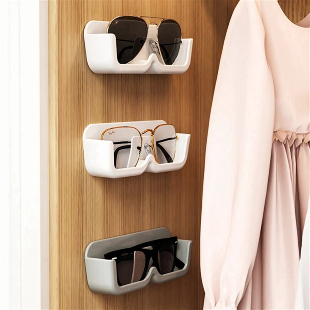 Melitt Gray Glasses Organizer Wall Mounted Sunglasses Display Rack Wardrobe Decoration Storage Box
