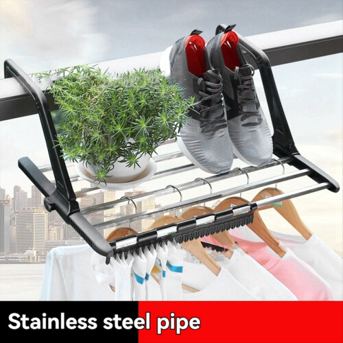 Folding Towel Radiator with 5 Rails - Clothes and 2