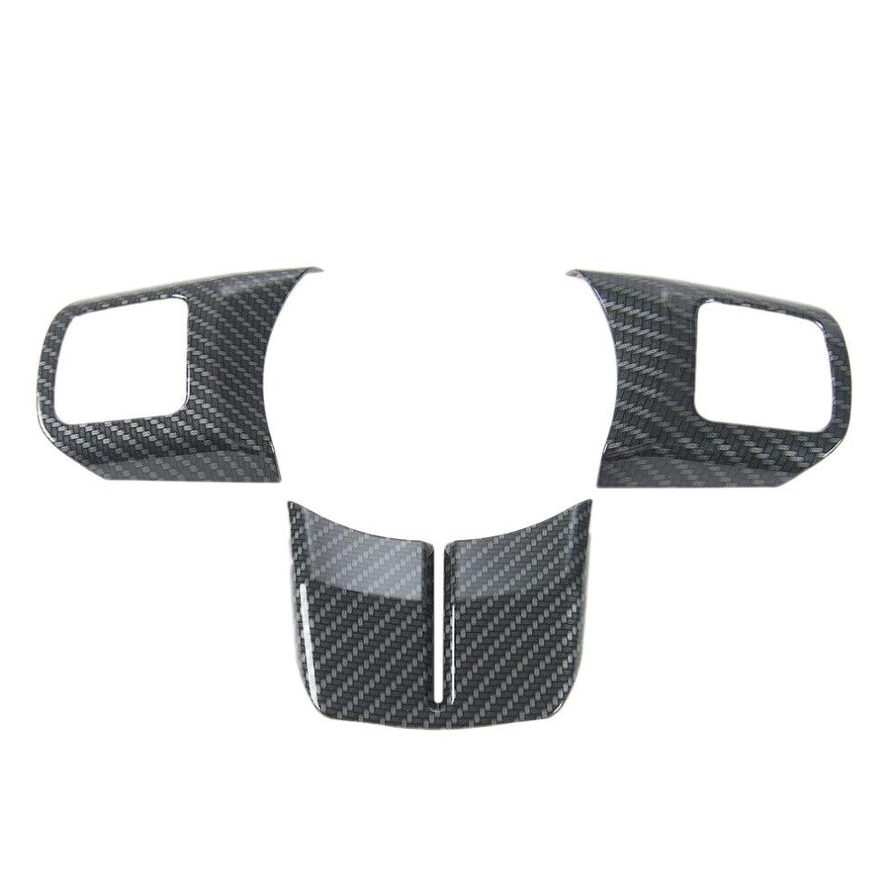 Carbon Fiber Steering Wheel Decoration Trim For Jeep Wrangler Jk Compass Grand Cherokee 2011-2017 4853093901282