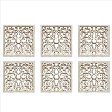 1X Rubber Wood Carved Floral Decal Craft Onlay Applique Furniture DIY Decor 10:20*20cm