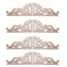8Pcs Left+Right(Each 4Pcs) Vintage Wooden Carved C