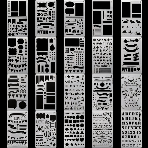 Junk Journaling Stencil Set Template Geometry Shap 2