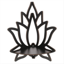 Lotus Corner Shelf Wooden Wall Mount Floating Shel