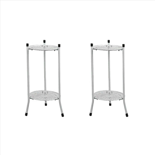 2X Two-Layer Elegant Metal Plant Stand Shelf Potte 1