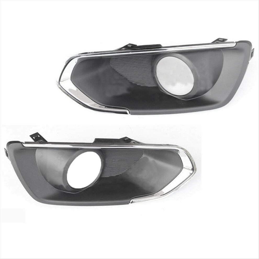1Pair Front Bumper Frame Fog Lights Trim Cover Gri 4853093996264