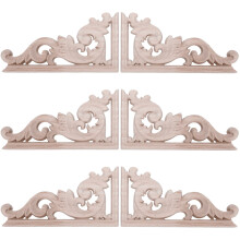 6Pcs Left+Right(Each 3Pcs) Vintage Wooden Carved C