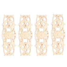 4X Rubber Wood Carved Applique Retro Furniture Cra