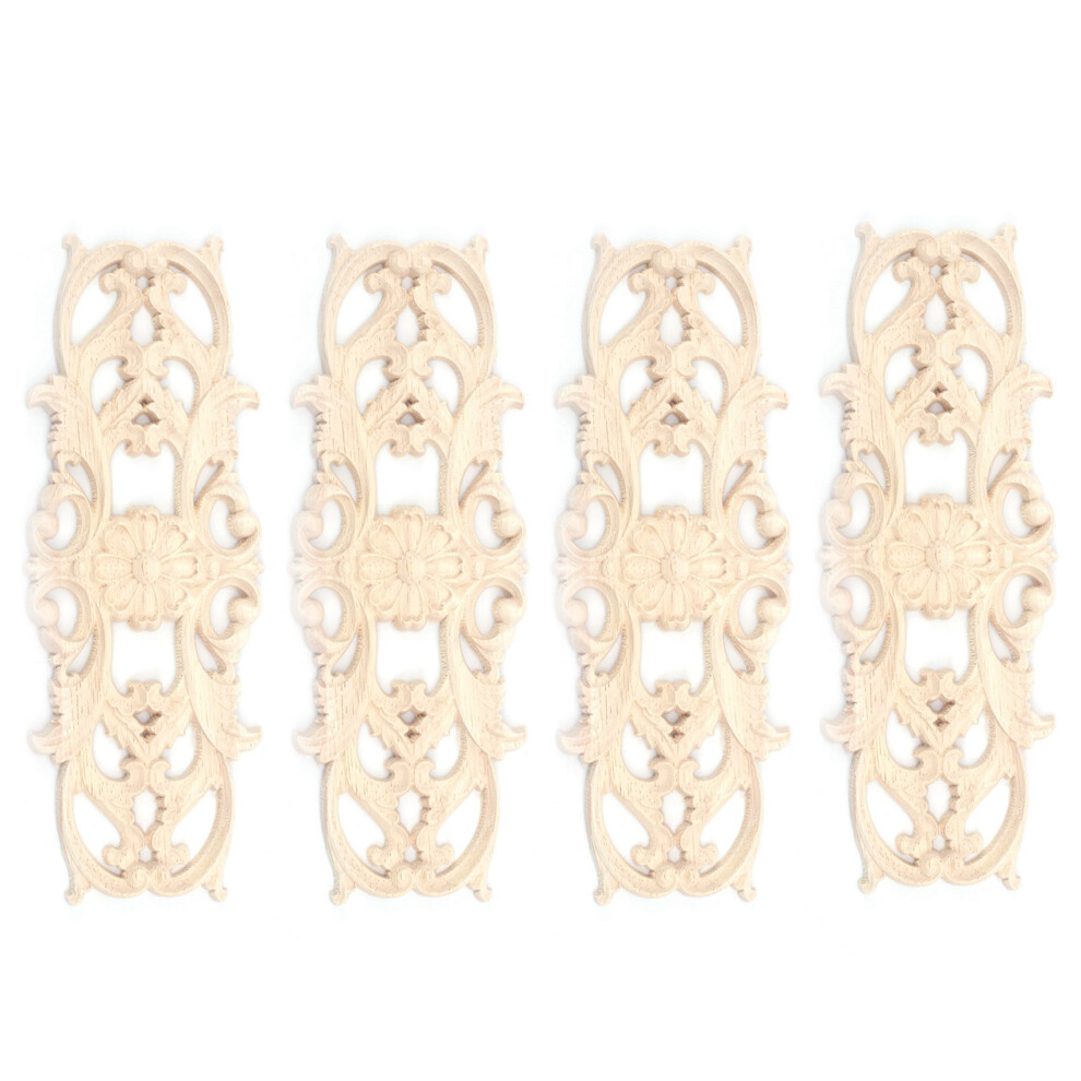 Melitt 4X Rubber Wood Carved Applique Retro Furniture Cra