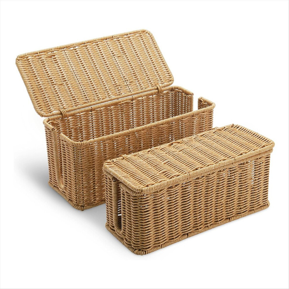 Photos - Cable (video, audio, USB) 2Pack Cable Management Box, Handwoven Imitation Ra