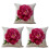3X Vintage Floral/Flower Flax Decorative Throw Pil 2