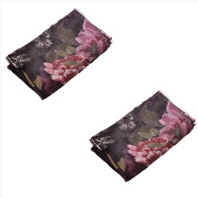 2X Glass Door Decorative Curtain Bedroom Peony Voi