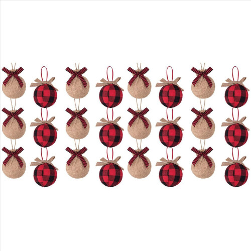 Christmas Tree Ornaments, 24Pcs 2-1/2 Inches Red B 1