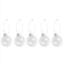 Clear DIY Baubles Shatterproof Seamless Plastic XMAS Ball Home Tree Decor Gift - 60mm QTY:20
