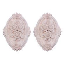 2X Retro Wood Ornament Applique Carving for Cabine