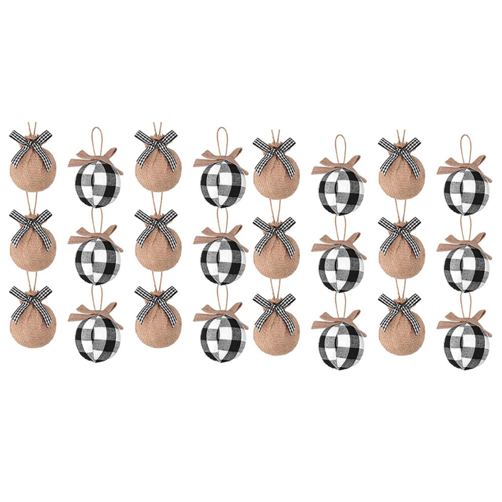 Melitt Christmas Tree Ornaments, 24 Pcs 2-1/2 Inches Whit