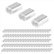 100 piezas de manguito de bucle de engarce de aluminio para cable de 3 mm de diámetro y Ca