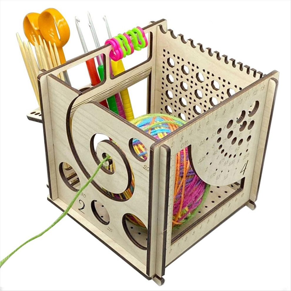 Wooden Yarn Bowl, 2024 Multifunctional Knitting Tool,Wooden Bowl For 4852430049908