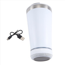 Vaso térmico USB de 16 oz con Bluetooth, reutilizable, de acero inoxidable, de doble pared