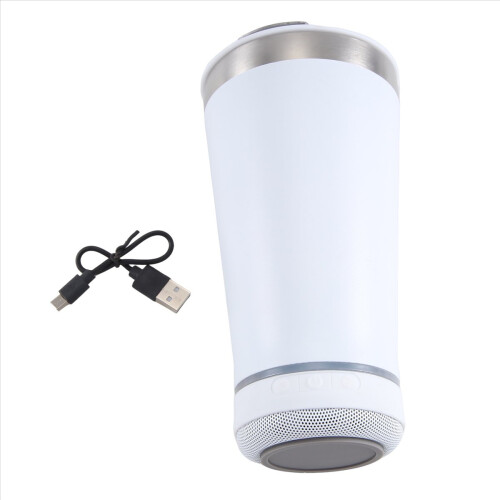 Vaso térmico USB de 16 oz con Bluetooth, reutilizable, de acero inoxidable, de doble pared 1