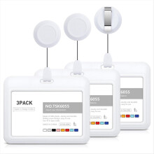 Porta credenciales retráctiles, porta credenciales deslizante de plástico con clips para carrete,