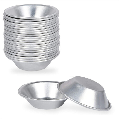 25 stuks eierpasteivorm, ronde, herbruikbare antiaanbakvorm (aluminium)