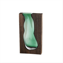 Holzhaus, Glasvase, Wasser, erhöhte Blumenschale, Wohnzimmer, Esstisch D