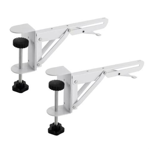 2pcs White Foldable Desk Extender Clamp Computer Keyboard Tray for Hom 1