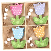 12-teiliges Tulpen-Ornament-Holzschild, Muttertagsgeschenk, Sommerblume