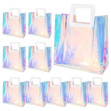 10er-Pack durchsichtige Geschenktüten für Hochzeiten, transparente Tüten mit robustem Griff