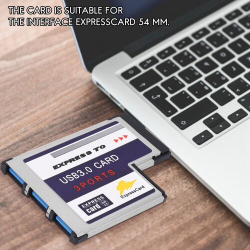 Κάρτα Express USB 3.0 3 θυρών 54mm PCMCIA για φορητό υπολογιστή ΝΕΑ 2