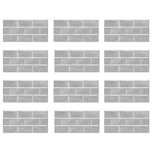 Πλακάκι backsplash 12 φύλλων με αυτοκόλλητο stick, με ψεύτικο λευκό μάρμαρο από PVC 1