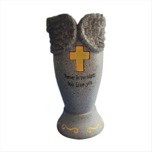 Vaso per fiori da cimitero con croci, vaso solare per cimitero, supporto commemorativo con