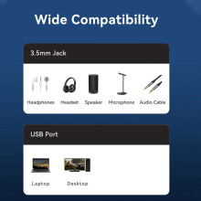 Adaptateur d'amplificateur audio 7.1 canaux pour carte son externe USB pour ordinateur