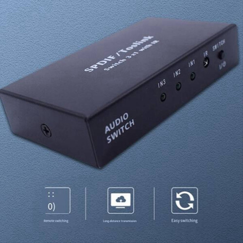 Διακόπτης οπτικών ινών Spdif Toslink οπτικός ψηφιακός διαχωριστής ήχου 3 σε 1 έξοδος 2